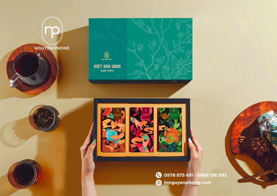 Hộp trà dạng âm dương cao cấp